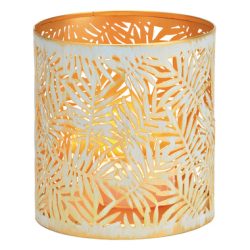 ROOST Windlicht 10037330 weiss, gold 13x13x13cm