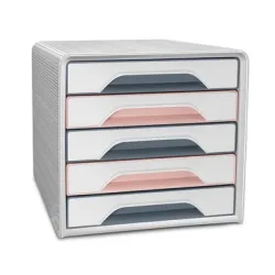 CEP Schubladenbox Smoove Mineral 1071111681 5 Schubladen weiss/grau/pink