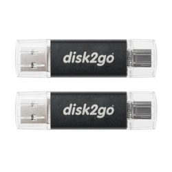DISK2GO USB-Stick switch 128GB 30006596 Type-C/Type-A 3.0 double pack