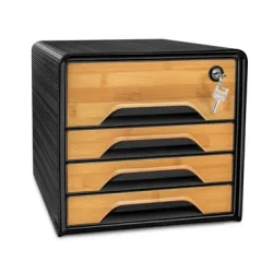 CEP Schubladenbox Smoove Silva 1073115301 4 Schubl.m Schloss sw//bambus