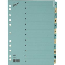 B&Uuml;ROLINE Kartonregister blau/beige A4 40550 1-12
