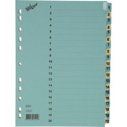 B&Uuml;ROLINE Kartonregister blau/beige A4 40552 1-20