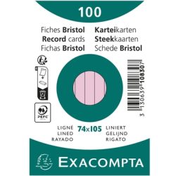 EXACOMPTA Karteikarten A7 liniert 10830SE rosa 100 St&uuml;ck