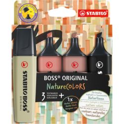 STABILO Boss Leuchtmarker Original 70/4-2-3 Nature Colors 3 + 1 schwarz