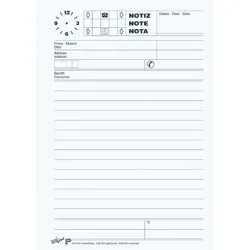 B&Uuml;ROLINE Telefonblock D/F/I A5 725266 65g, weiss 80 Blatt