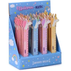 ROOST Holzlineal Einhorn 15cm STA332 4 assortiert