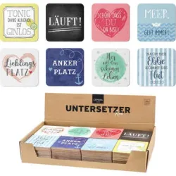 ROOST Untersetzer Kork 9.5x9.5cm 10039641 bunt 8-fach