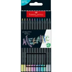 FABER-CASTELL Farbstifte Black Edition 116415 Metallic 12 St&uuml;ck