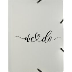 KOLMA Gummibandmappe Wedding A4 11.178.07 opak silber,we do