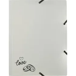 KOLMA Gummibandmappe Wedding A4 11.179.07 opak silber,love