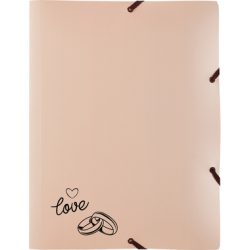 KOLMA Gummibandmappe Wedding A4 11.179.08 opak ros&eacute;gold,love