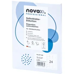 NOVOOO Etiketten 70x37mm 67149 weiss 2400 St&uuml;ck