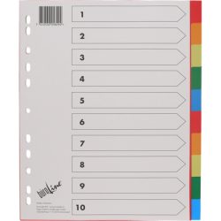 B&Uuml;ROLINE Register PP bunt A4+ 40990 10tlg. &uuml;berbreit