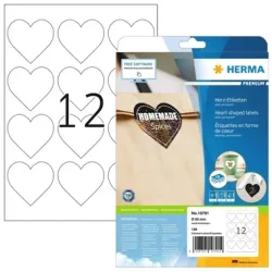 HERMA Etiketten Premium 60mm 10791 herz, weiss 120 St&uuml;ck