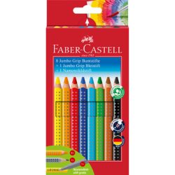 Faber-Castell Buntstifte-Set JUMBO GRIP Promotionetui mit 8 Farben