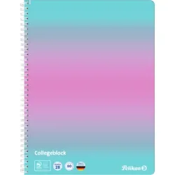 PELIKAN Spiralblock A4 400197019 kariert mint/rosa