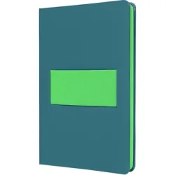 Sigel LS204 Notizbuch Linescape Hardcover DIN A5 kariert Mittelblau, Neongrün 88 Blatt