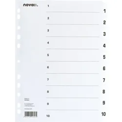 NOVOOO Kartonregister A4 40621 weiss 1-10