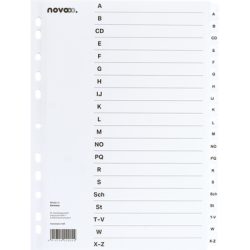 NOVOOO Kartonregister A4 40625 weiss A-Z 20-teilig