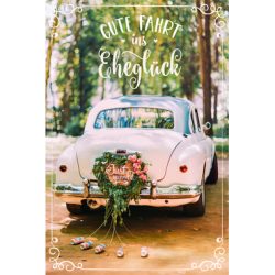 ABC Hochzeitskarte B6 51540 Auto Blumenherz