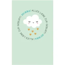 ABC Gl&uuml;ckwunschkarte Baby B6 52652 Wolke mit Herzen
