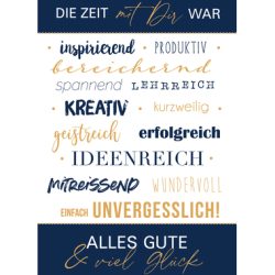 ABC Abschiedskarte DE B6 52297 Die Zeit mit Dir war