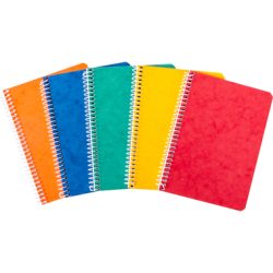 NOVOOO Spiralheft ass. 10.6&times;14.6cm 729778 kariert, 4mm, 70g 48 Blatt