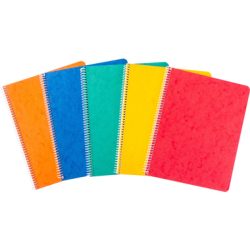 NOVOOO Spiralheft ass. 17.5&times;22cm 729781 kariert, 5mm, 70g 48 Blatt