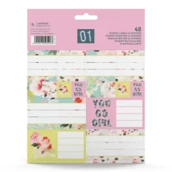 ROOST Schuletiketten Flower Sport 505903 mix 16x1x21cm
