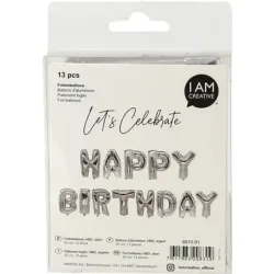 I AM CREATIVE Folienballon,Birthday 35cm 6010.91 silber