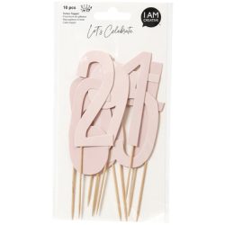 I AM CREATIVE Torten Topper,Zahl,rosa,13cm 6010.942 10 St&uuml;ck