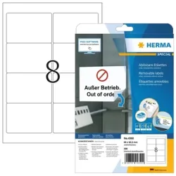HERMA Etiketten Movables 96,0x63,5mm 4350 weiss,non-perm. 200 St./25 Bl.