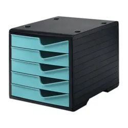 STYRO styroswingbox mit 5 Schubl. 275-8430.5292 aqua/Geh&auml;use schwarz