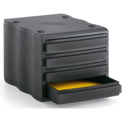 STYRO Schubladenbox schwarz 248850099 4 F&auml;cher