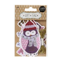 I AM CREATIVE Geschenkanhänger X-mas 4088.96 Eule, Vogel & Kugel 9 Stück