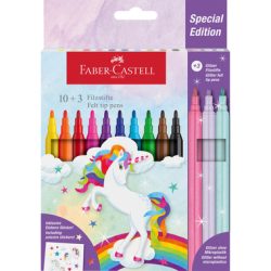 FABER-CASTELL Filzstifte Einhorn 554213 inkl. Sticker 13 St&uuml;ck