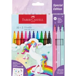FABER-CASTELL Filzstifte Einhorn 554213 inkl. Sticker 13 St&uuml;ck