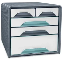 CEP Schubladenbox Smoove Riviera 1072136301 5 Schubladen grau/ weiss/mint