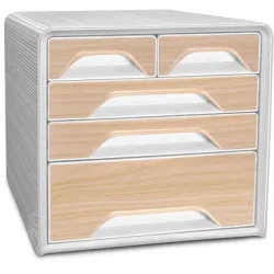 CEP Schubladenbox Smoove Silva 1072131021 5 Schubladen weiss/buche