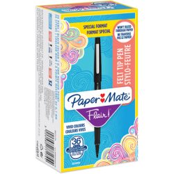 PAPERMATE Faserschreiber 0.7mm 2077174 Flair schwarz 36 Stück