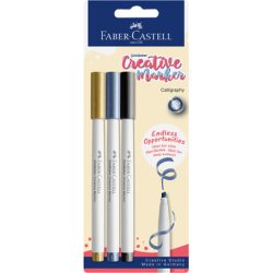 FABER-CASTELL Creative Marker Keilspitze 160905 Metallic Farben 3 Stück