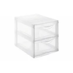 ROTHO Schubladenbox Optimo A4 1421900096WS transparent 2 Schubladen