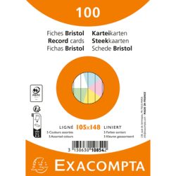BIELLA Karteikarten liniert A6 10854E farbig assortiert 100 St&uuml;ck