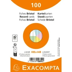 BIELLA Karteikarten liniert A6 10854E farbig assortiert 100 St&uuml;ck
