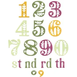 SIZZIX Stanzformen 666723 Folk Numbers 18 Stück