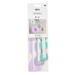 RICO DESIGN Wabenpapier 25-40cm 99001.71.18 Blumen, pastell 3 Stück