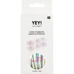 RICO DESIGN Dekoschirmchen 8.3x10cm 81004.00.17 transparent 12 Stück