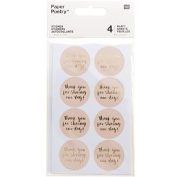 RICO DESIGN Sticker Thank you 99001.22.15 puder 32 Stück