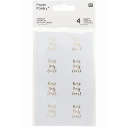 RICO DESIGN Sticker Best Day ever 99001.22.13 weiss 32 Stück