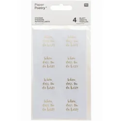 RICO DESIGN Sticker Schoen dass du 99001.22.12 weiss 32 Stück